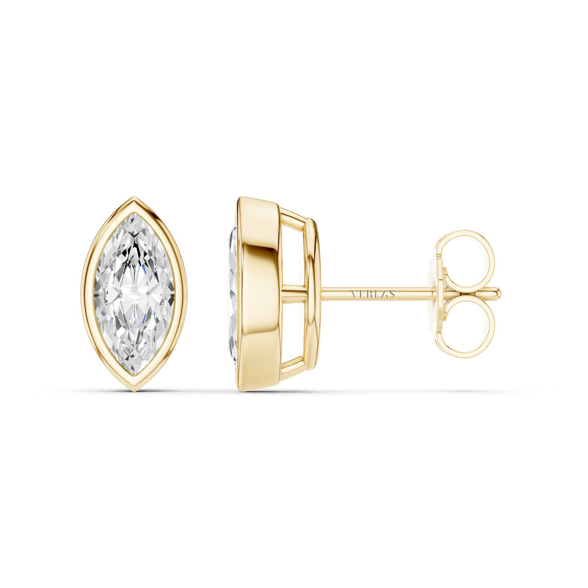 Marquise-Cut Bezel-Set Studs