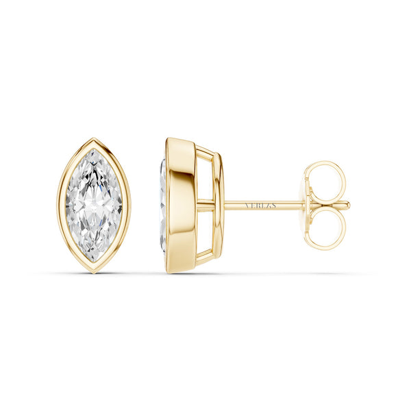 Marquise-Cut Bezel-Set Studs