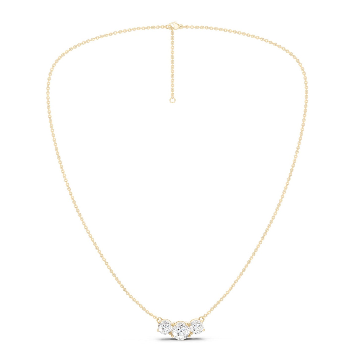 3-Stone Petite Pendant Necklace