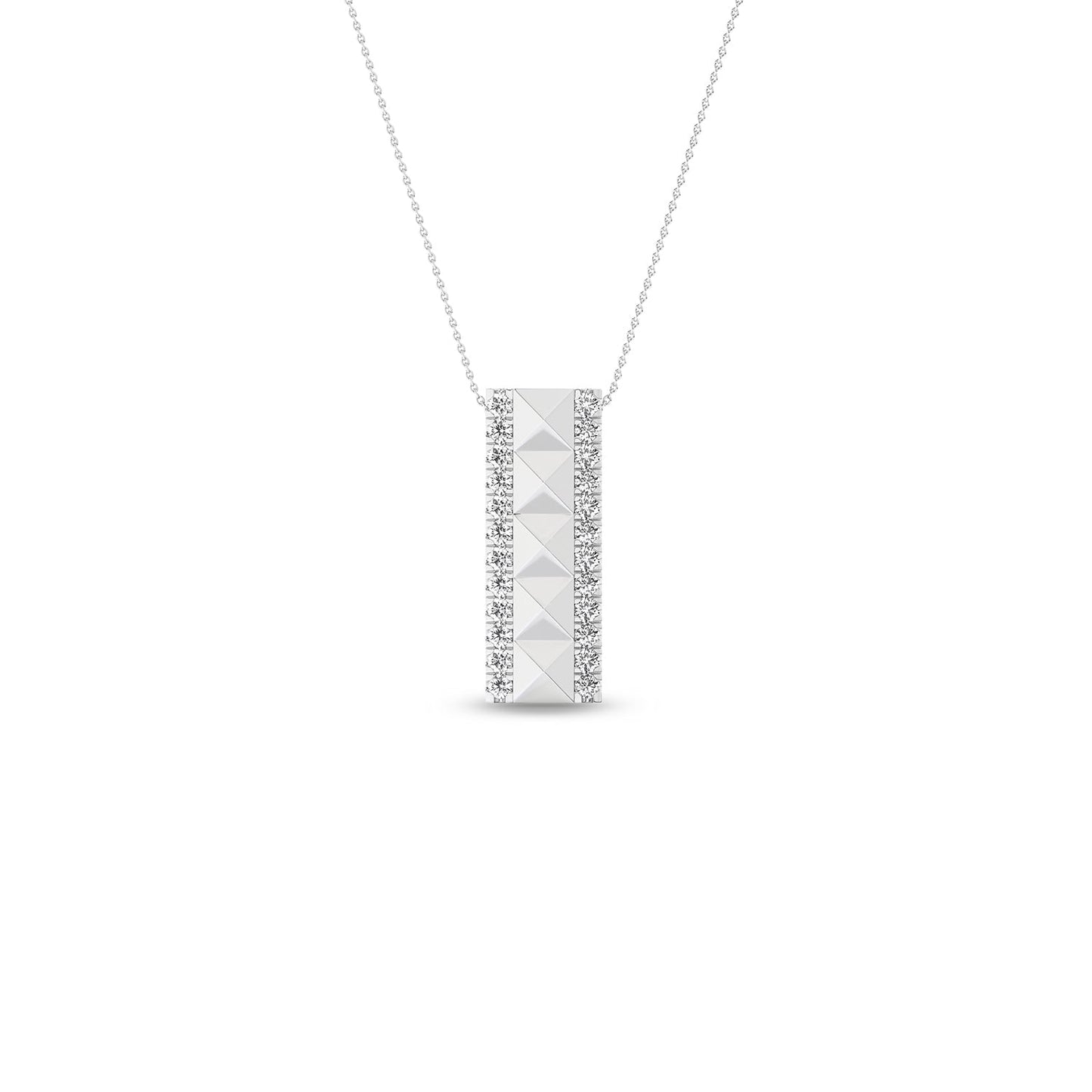Cascading Pyramid Diamond Pendant Necklace