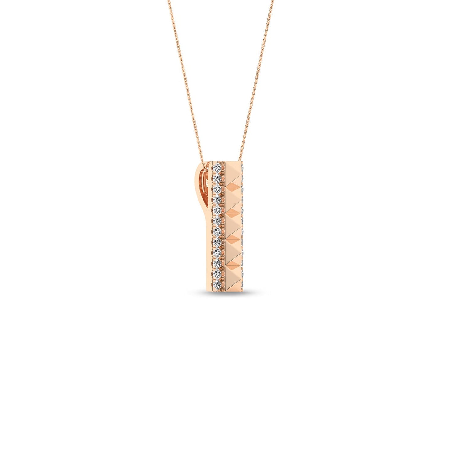 Cascading Pyramid Diamond Pendant Necklace