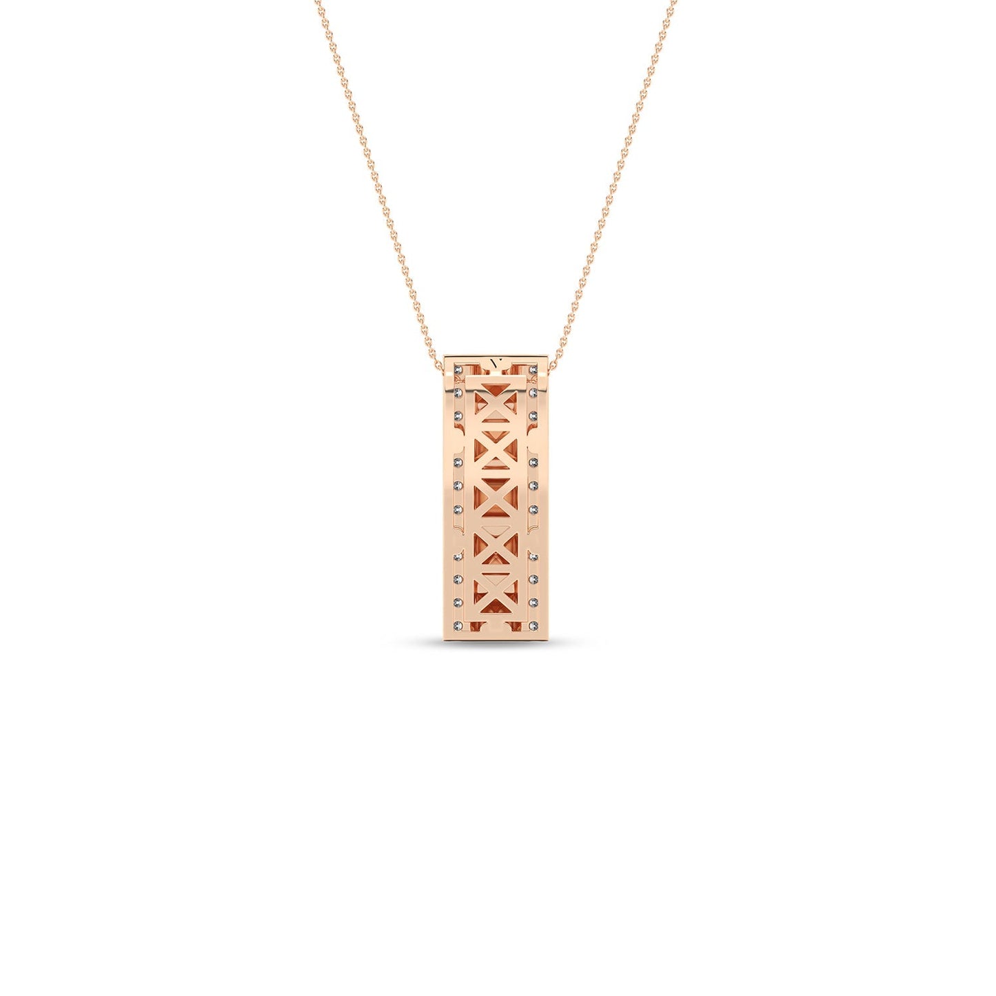Cascading Pyramid Diamond Pendant Necklace