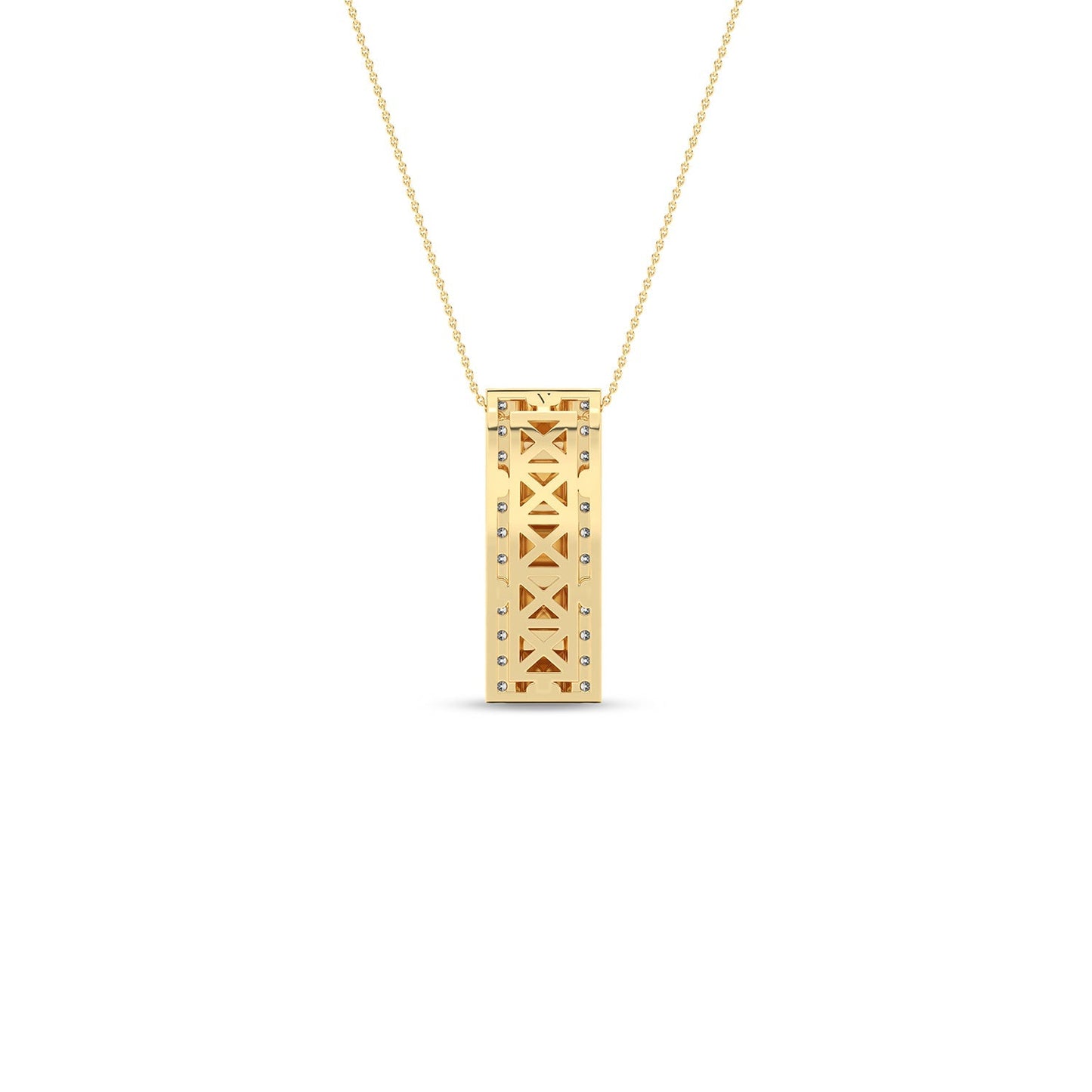 Cascading Pyramid Diamond Pendant Necklace