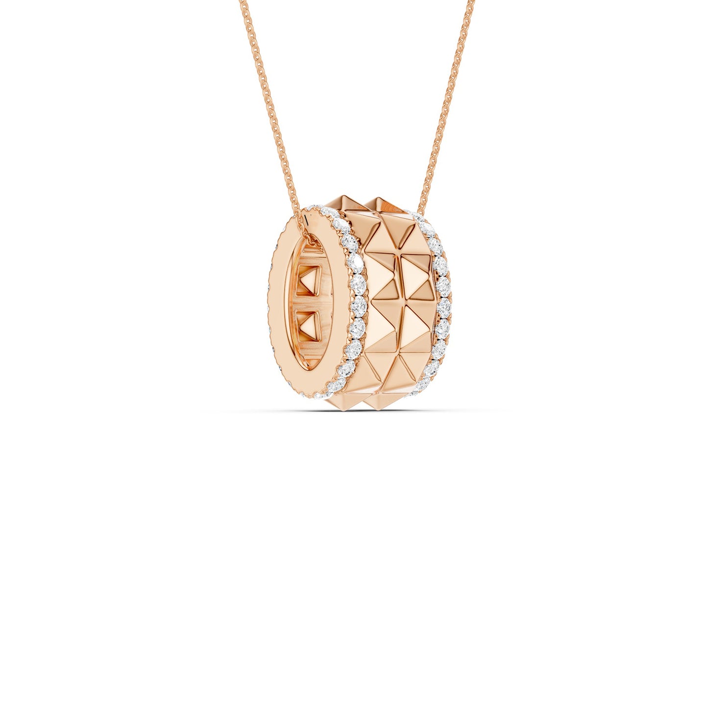 Two-Tier Pyramid Diamond Pendant Necklace