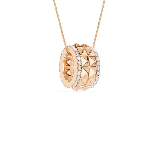 Two-Tier Pyramid Diamond Pendant Necklace