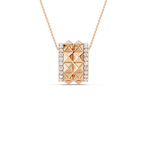 Two-Tier Pyramid Diamond Pendant Necklace