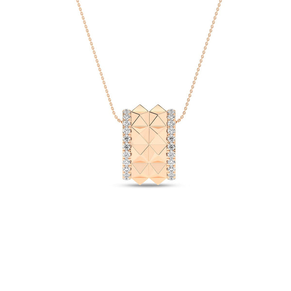 Two-Tier Pyramid Diamond Pendant Necklace