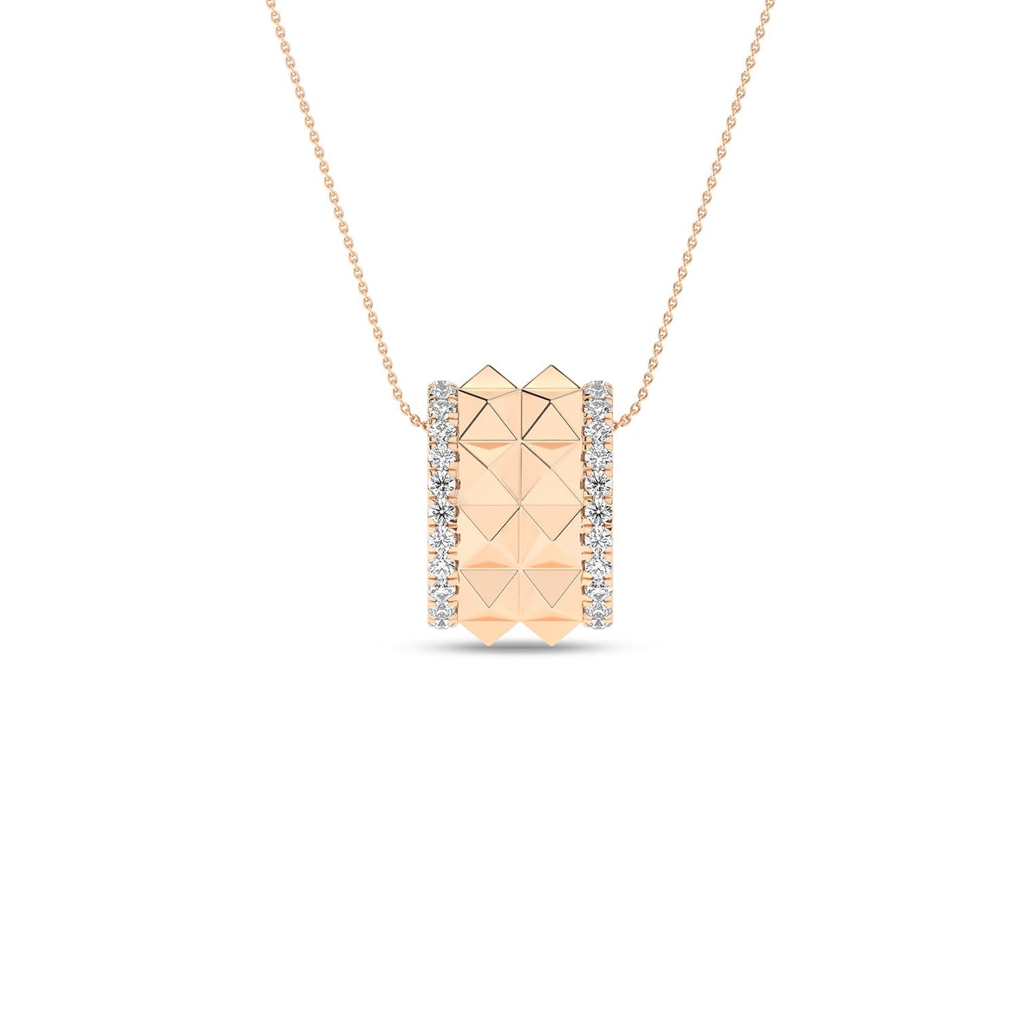 Two-Tier Pyramid Diamond Pendant Necklace
