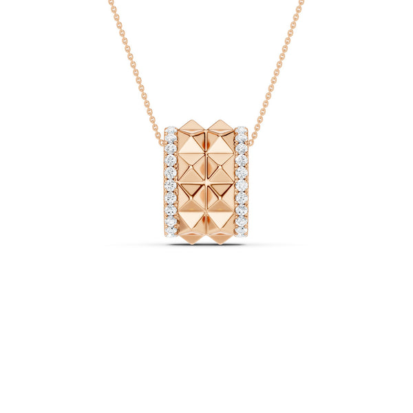 Two-Tier Pyramid Diamond Pendant Necklace
