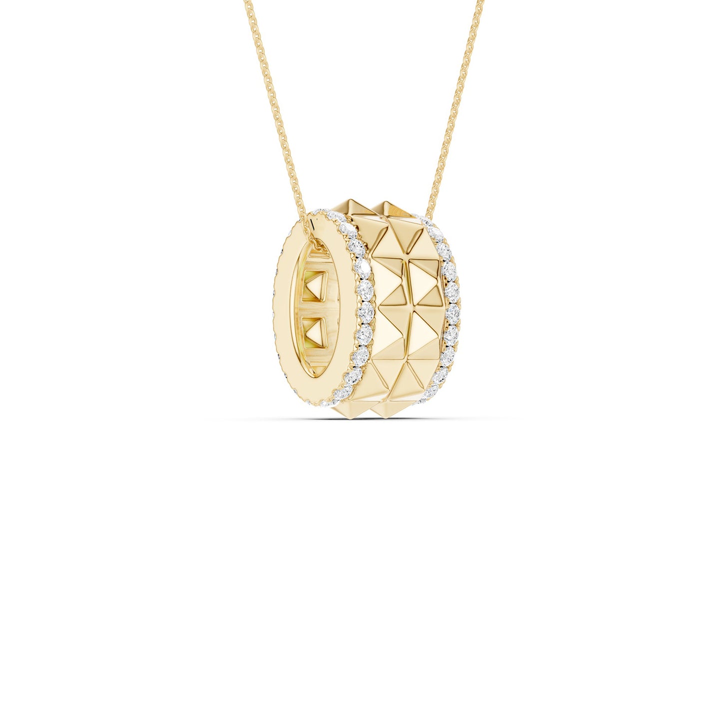 Two-Tier Pyramid Diamond Pendant Necklace