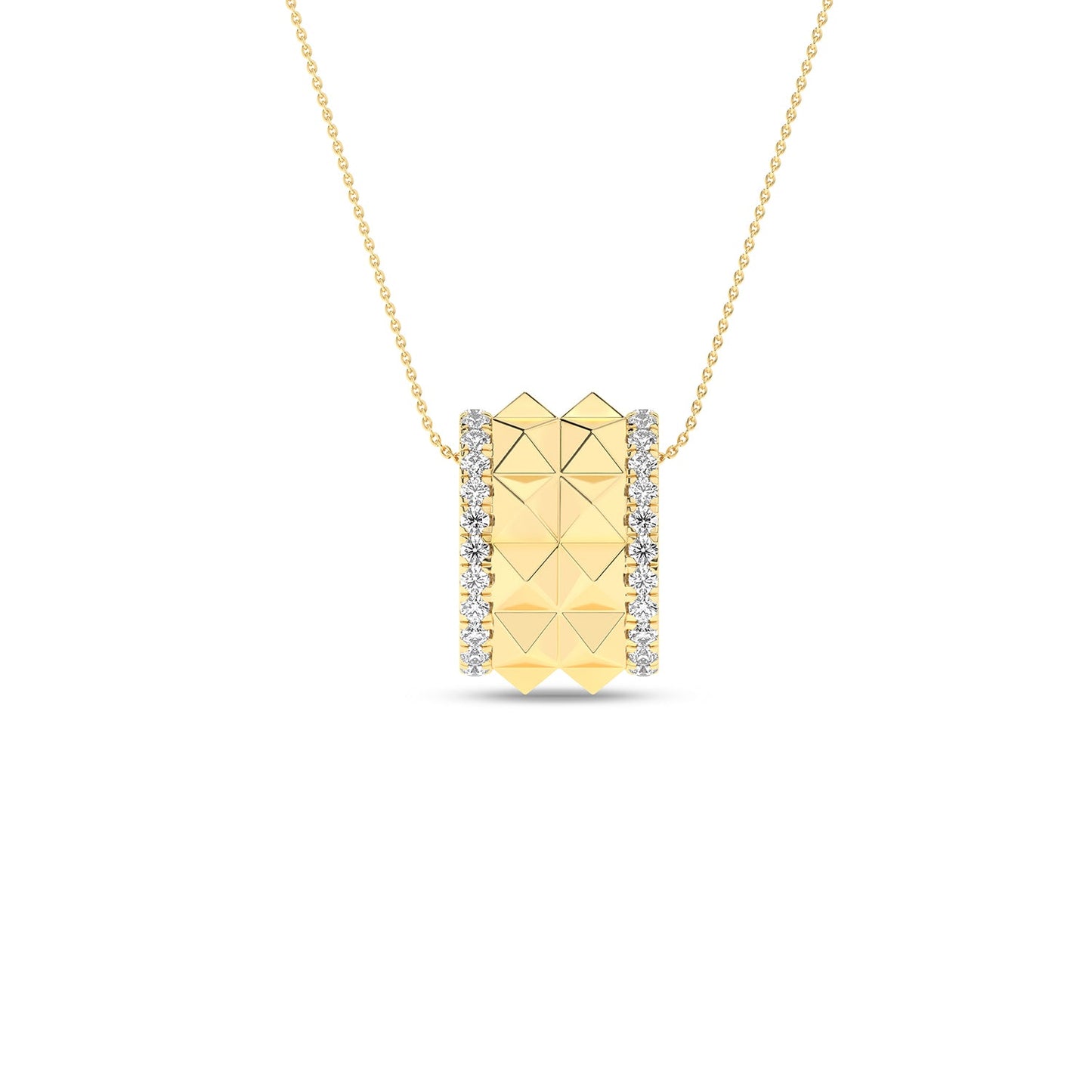 Two-Tier Pyramid Diamond Pendant Necklace