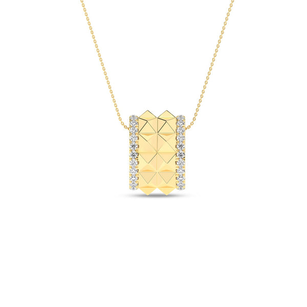 Two-Tier Pyramid Diamond Pendant Necklace