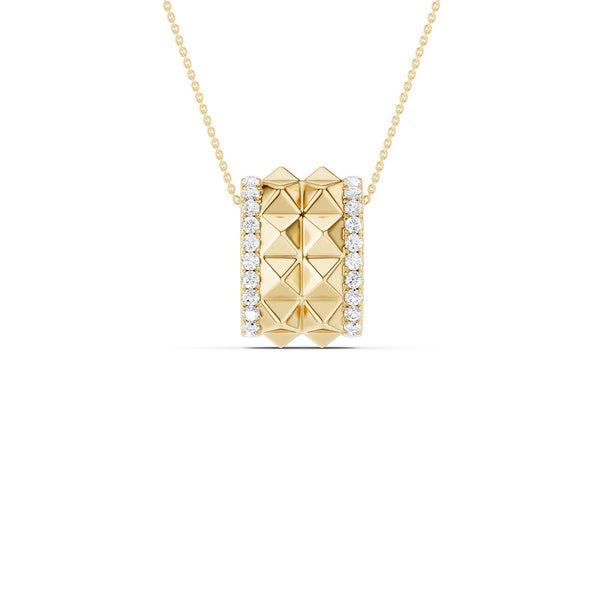 Two-Tier Pyramid Diamond Pendant Necklace