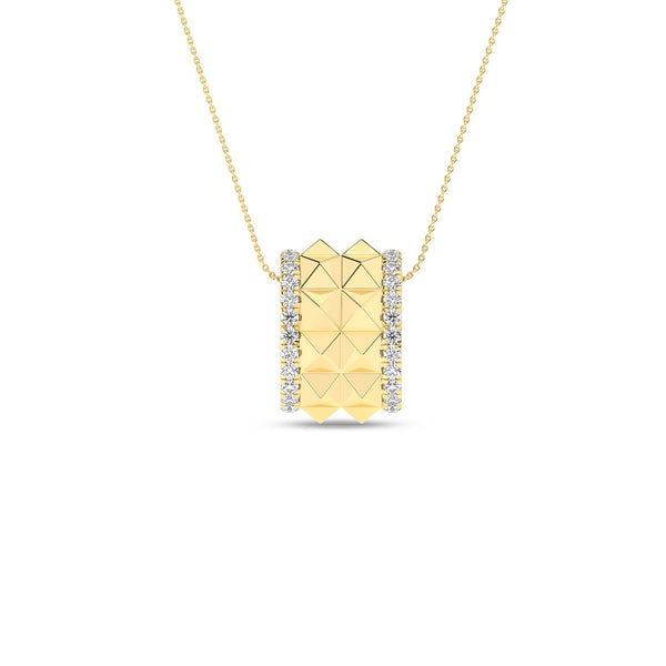 Two-Tier Pyramid Diamond Pendant Necklace