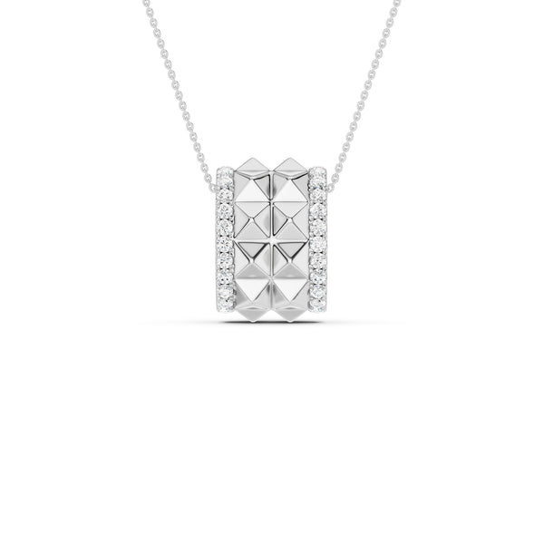 Two-Tier Pyramid Diamond Pendant Necklace