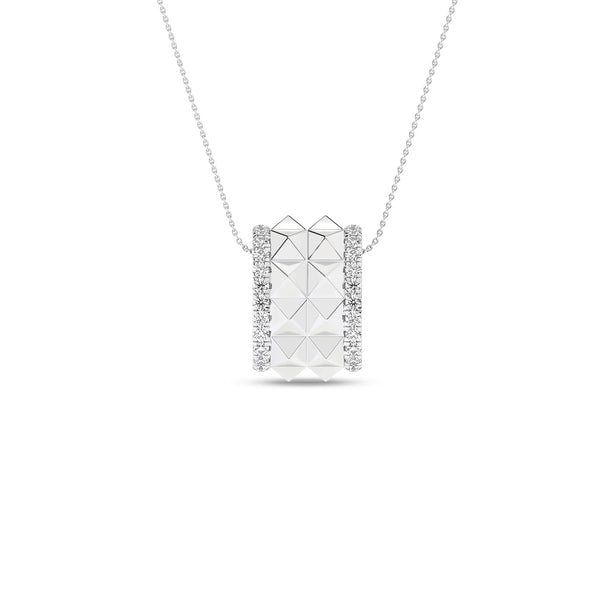 Two-Tier Pyramid Diamond Pendant Necklace