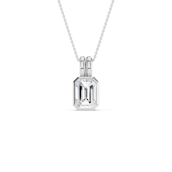 Coupled Emerald Bezel Solitaire Pendant