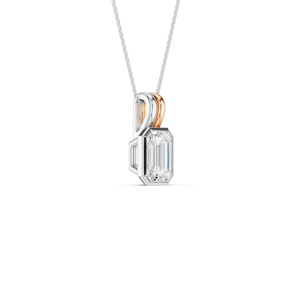 Coupled Emerald Bezel Solitaire Pendant