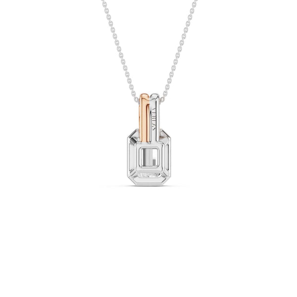 Coupled Emerald Bezel Solitaire Pendant