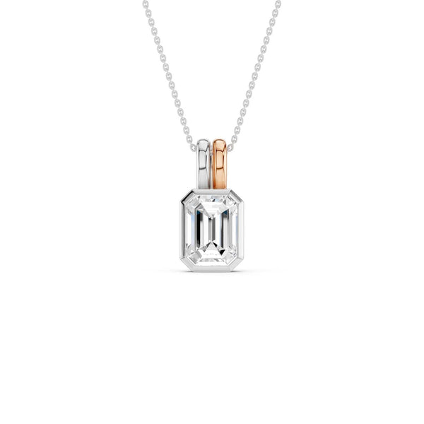 Coupled Emerald Bezel Solitaire Pendant