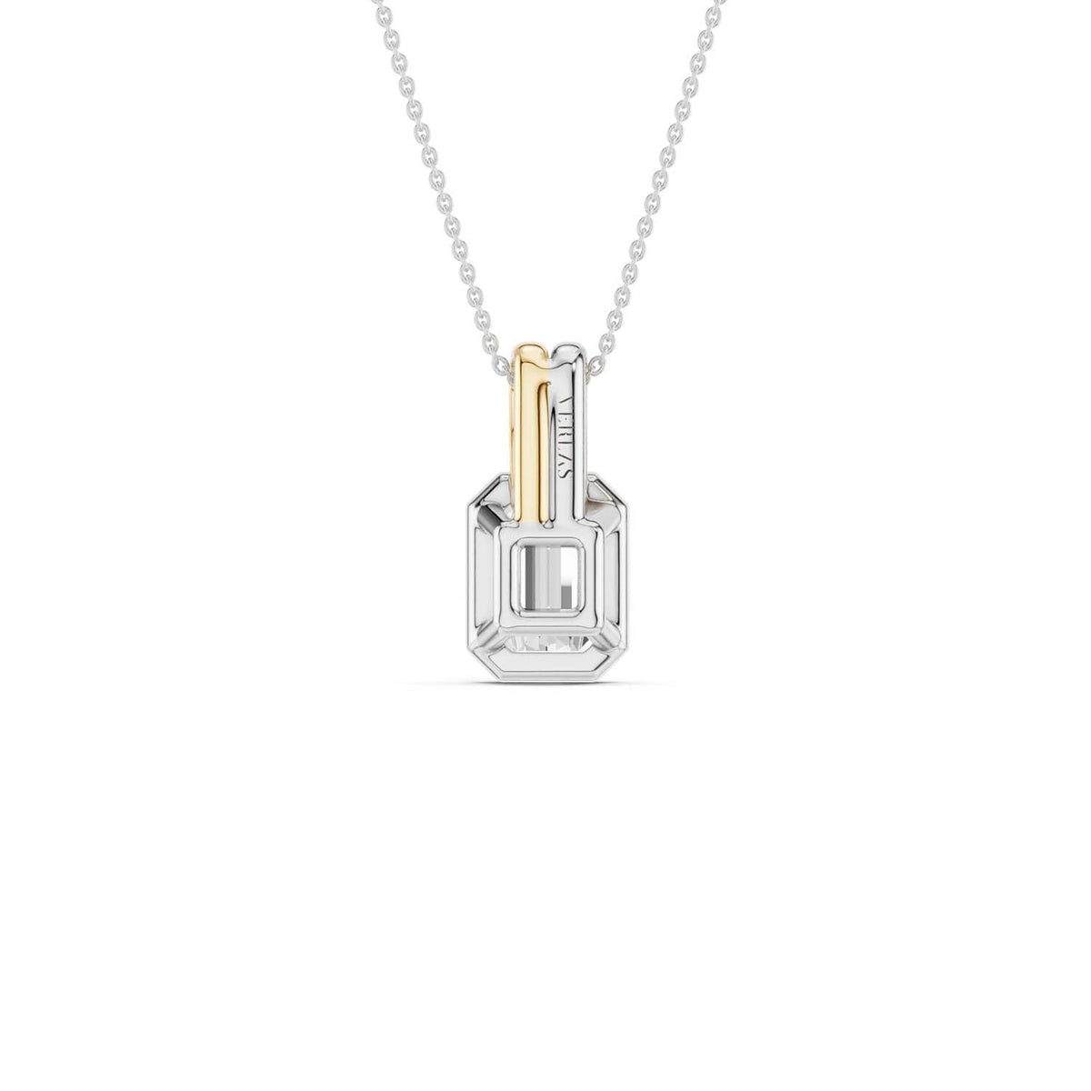 Coupled Emerald Bezel Solitaire Pendant