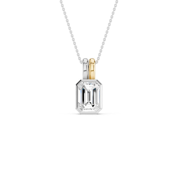 Coupled Emerald Bezel Solitaire Pendant