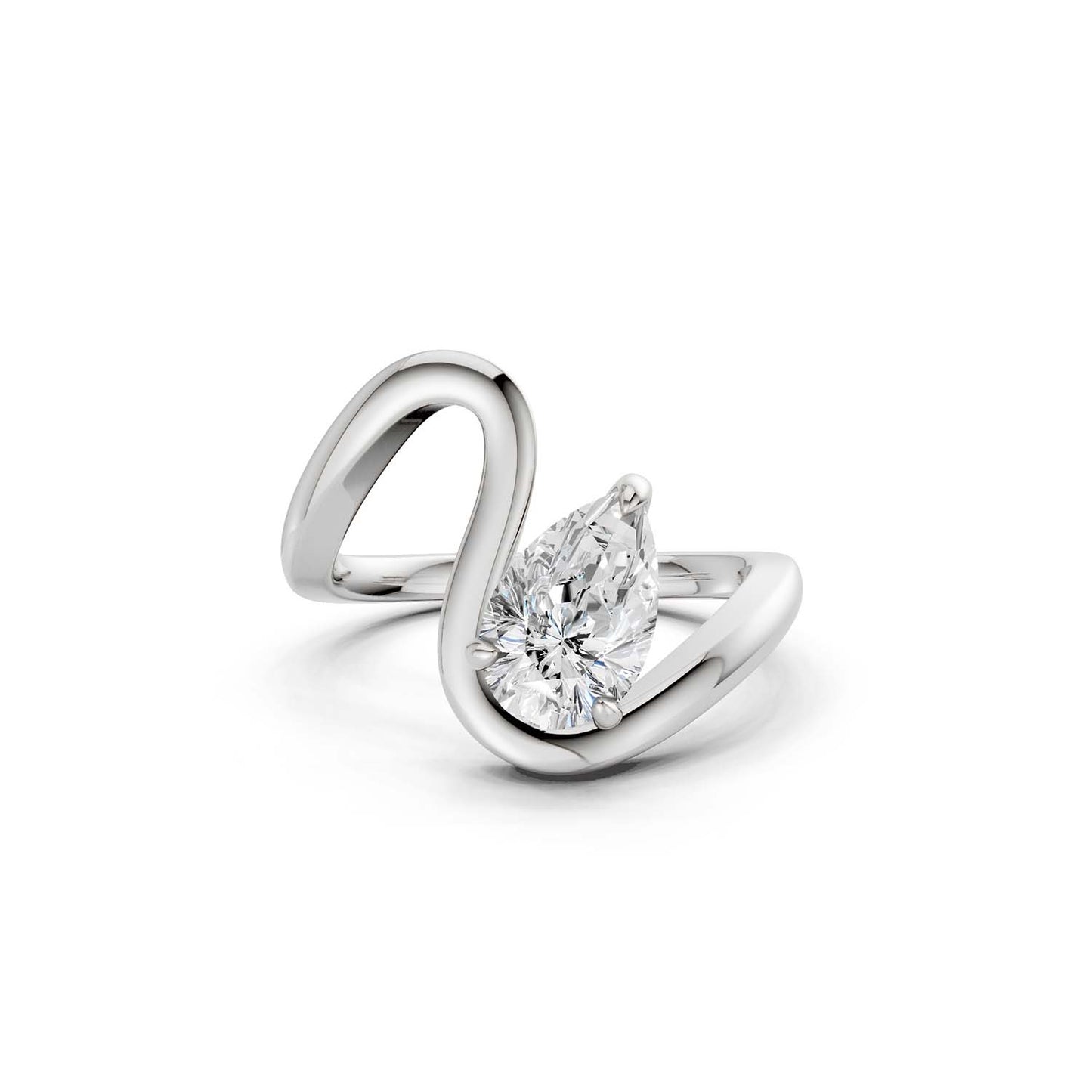 Curved Shank Pear-Cut Ring