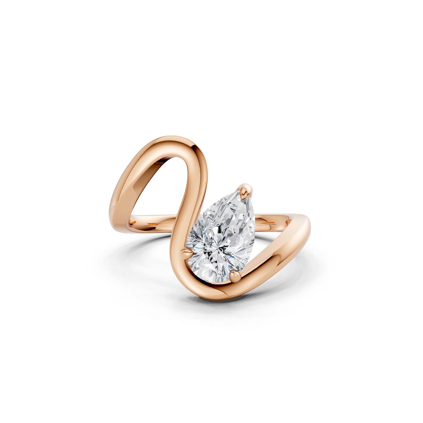 Curved Shank Pear-Cut Ring