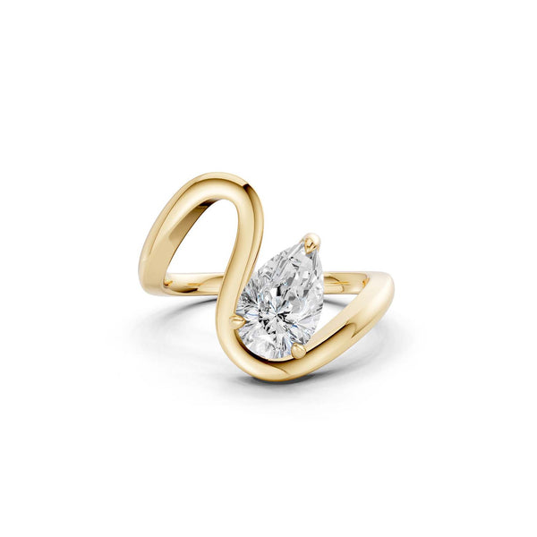 Curved Shank Pear-Cut Ring