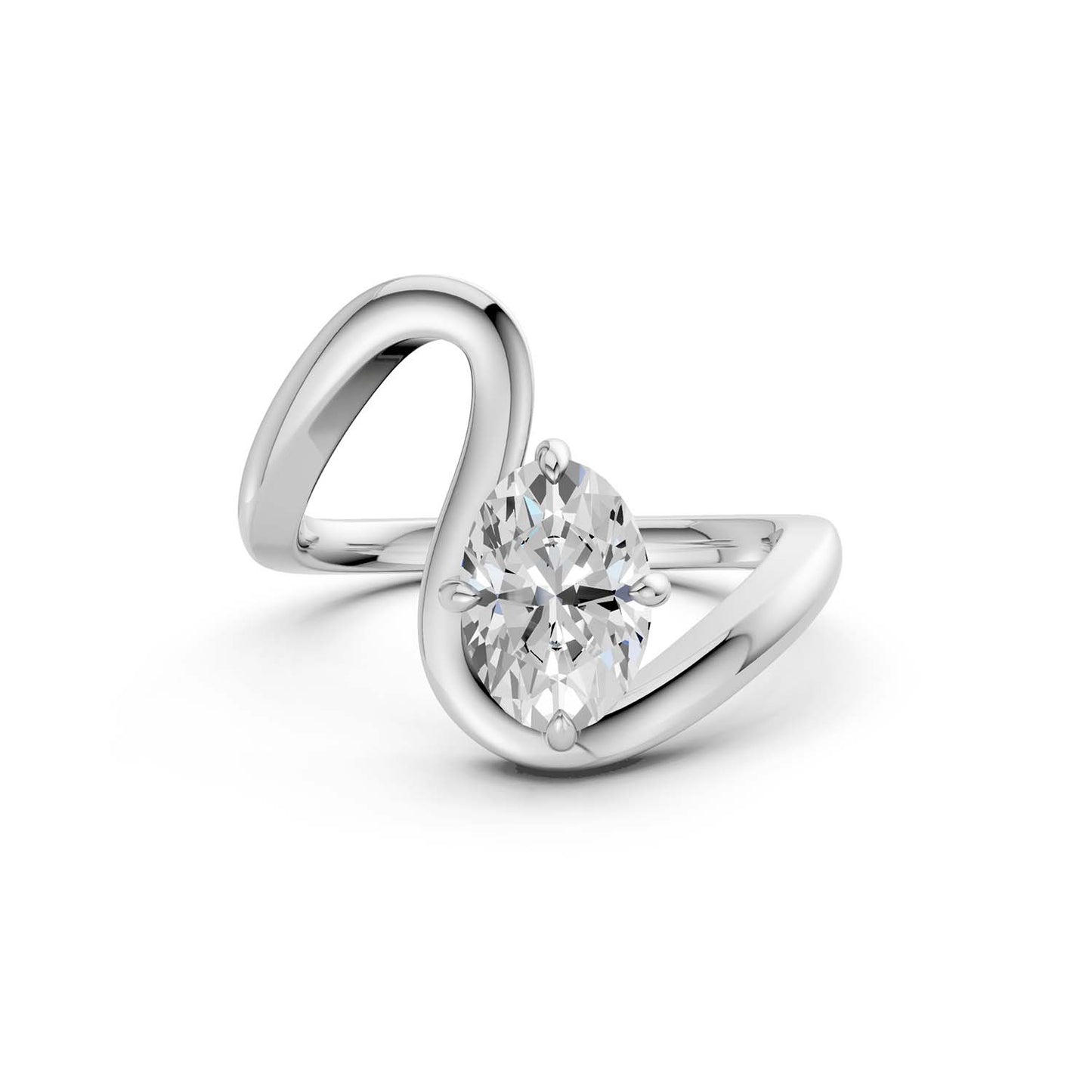 Curved Shank Oval-Cut Ring