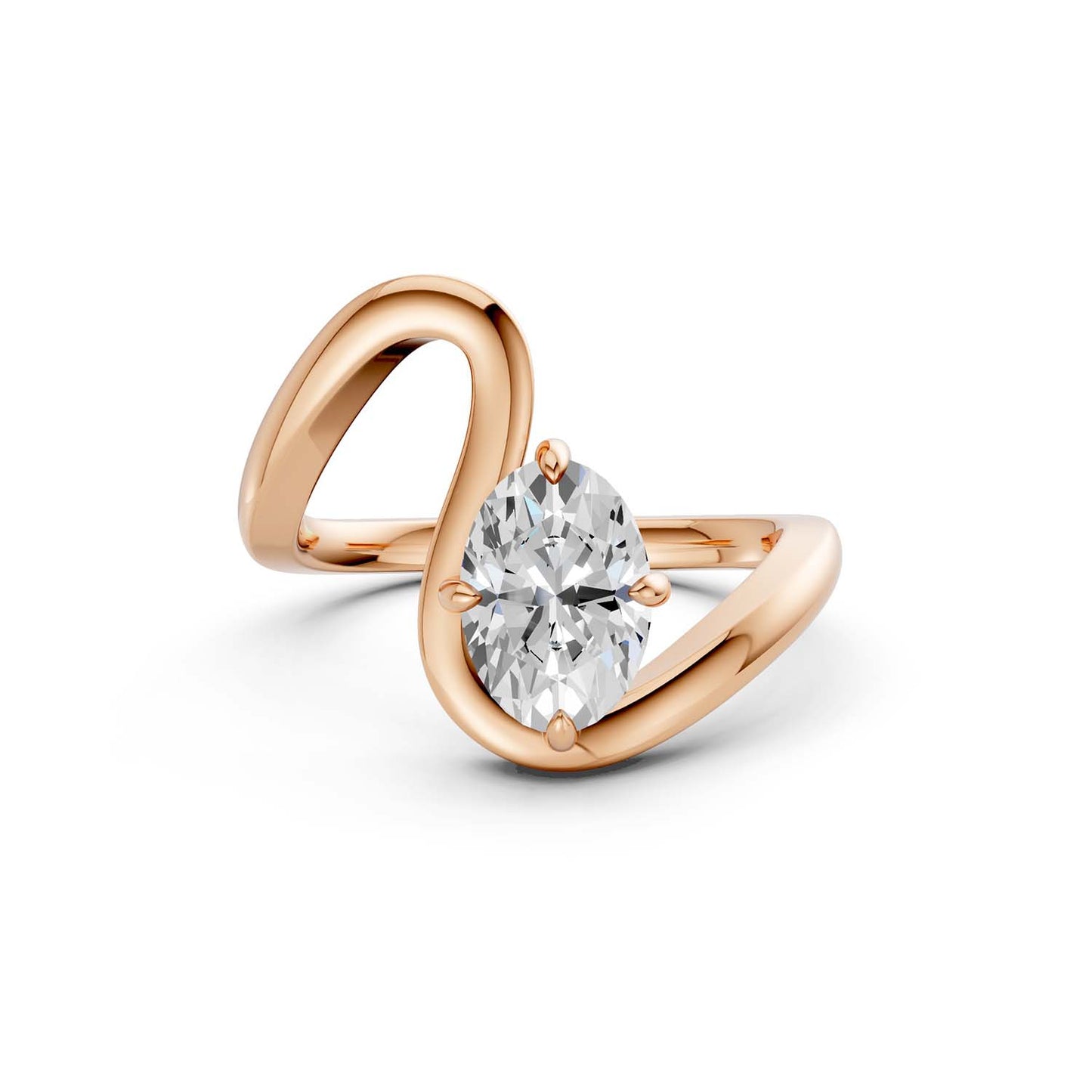 Curved Shank Oval-Cut Ring