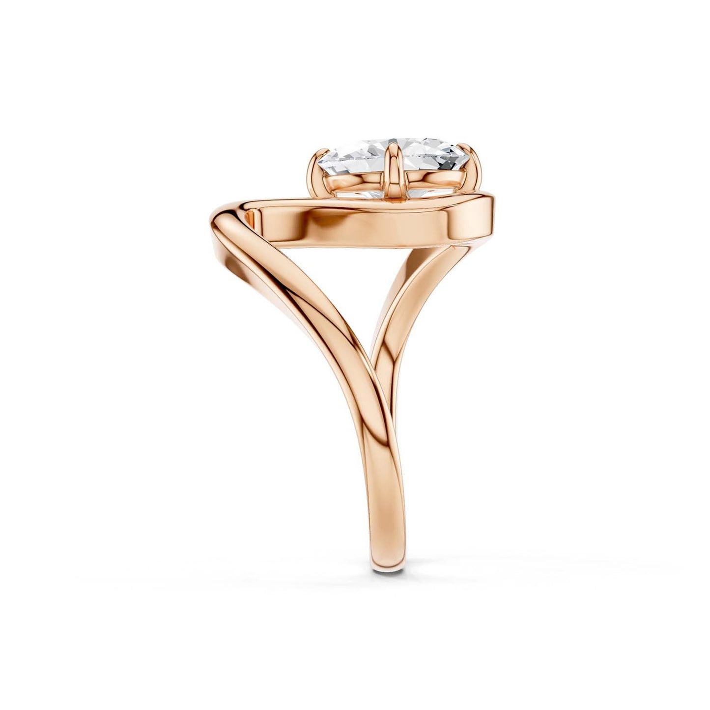 Curved Shank Oval-Cut Ring
