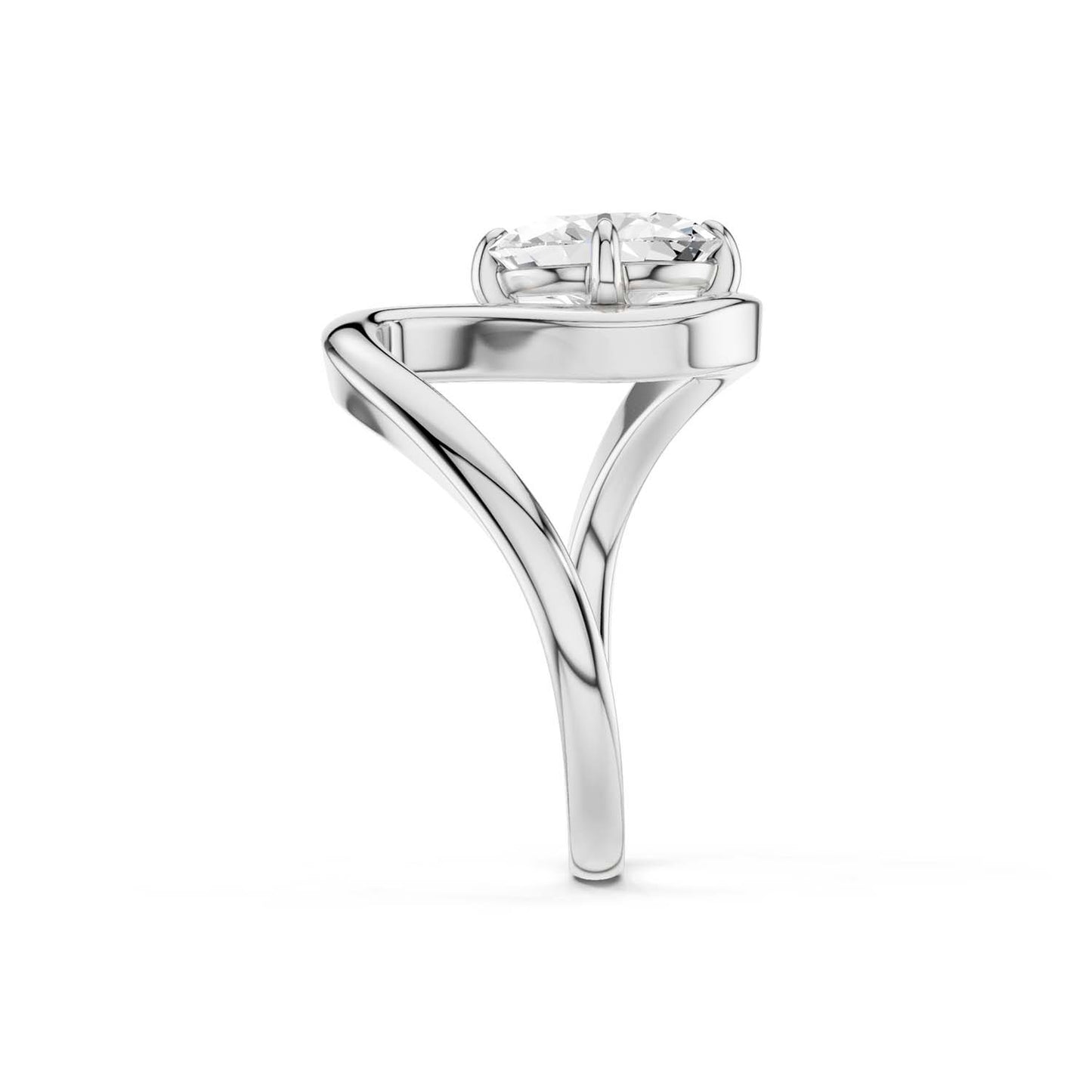 Curved Shank Oval-Cut Ring