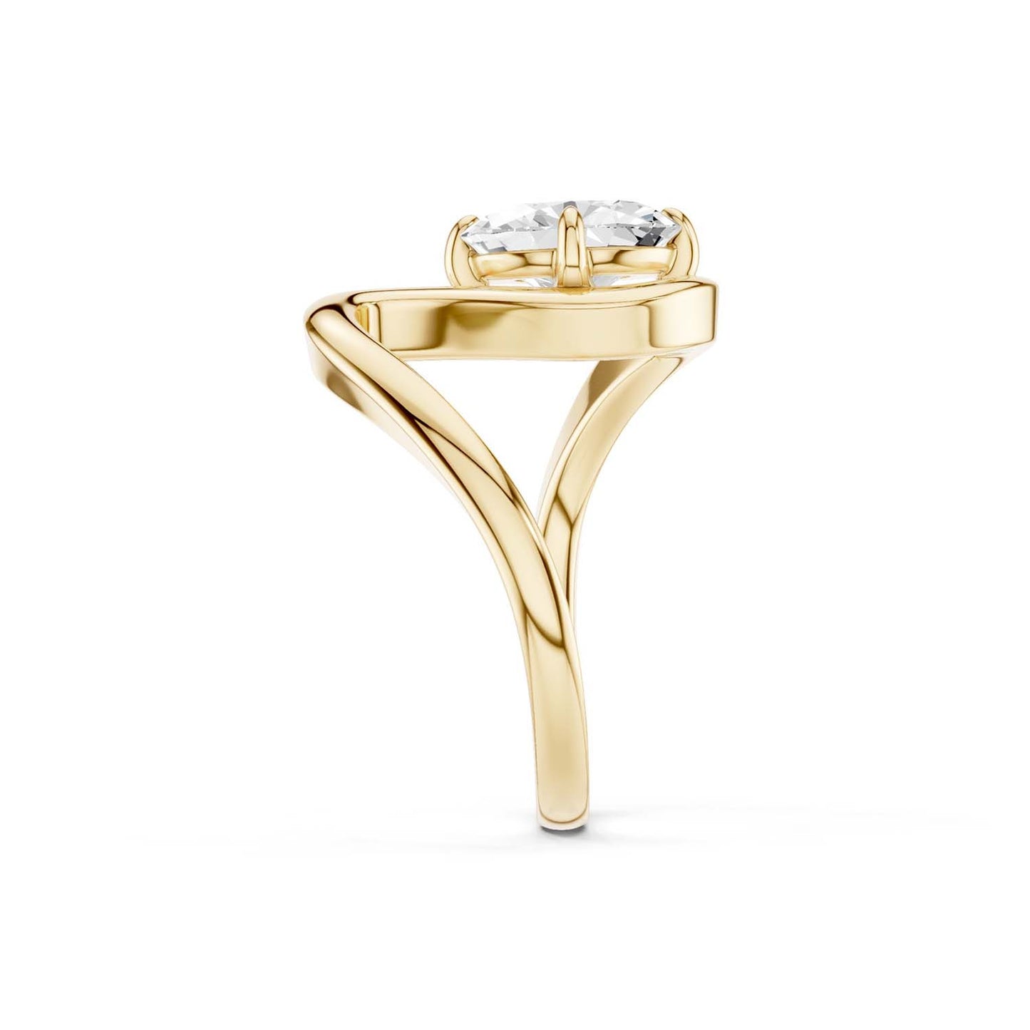 Curved Shank Oval-Cut Ring