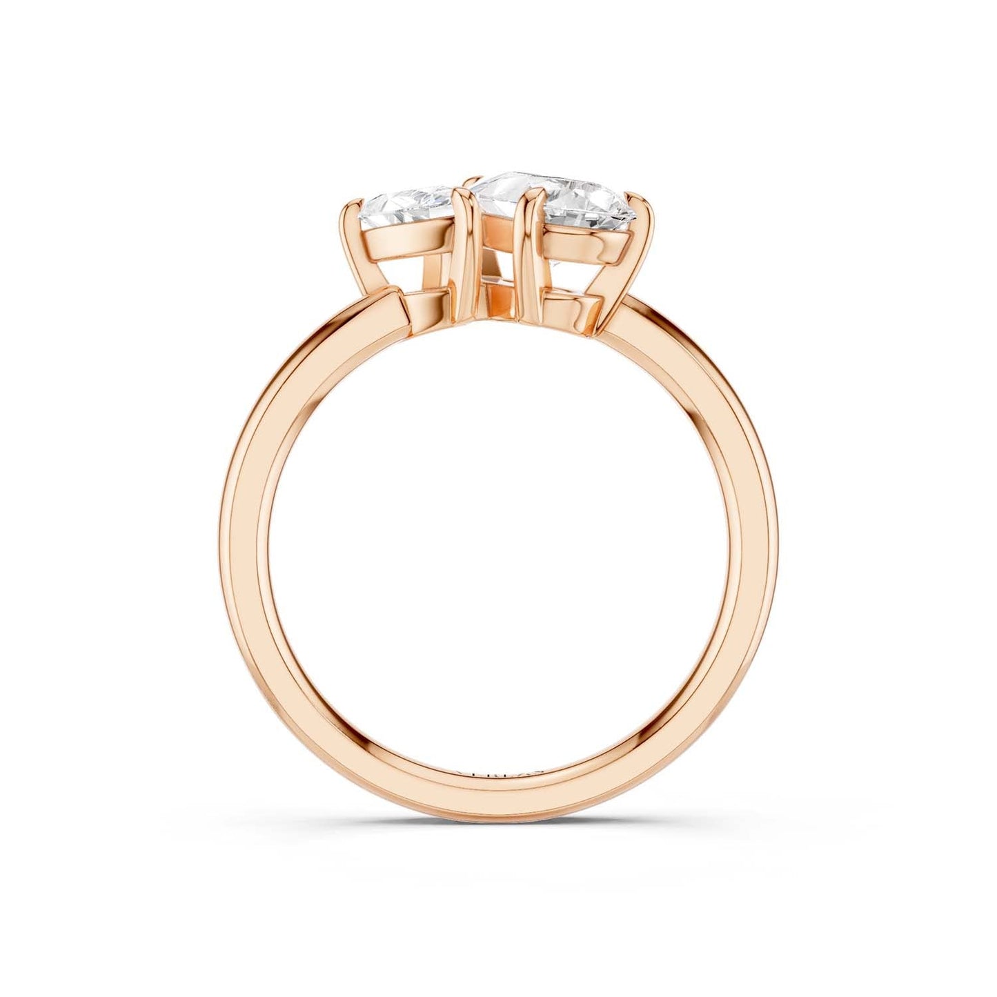 Asymmetrical Pear Toi-et-Moi Ring