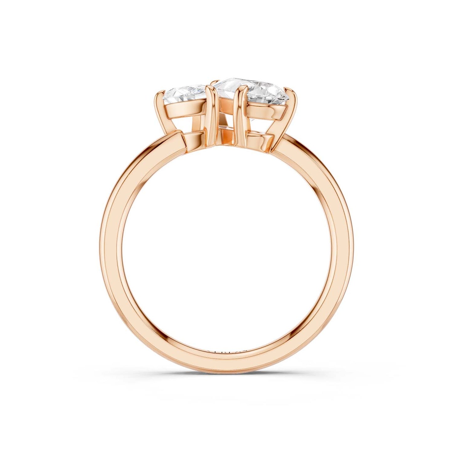 Asymmetrical Pear Toi-et-Moi Ring