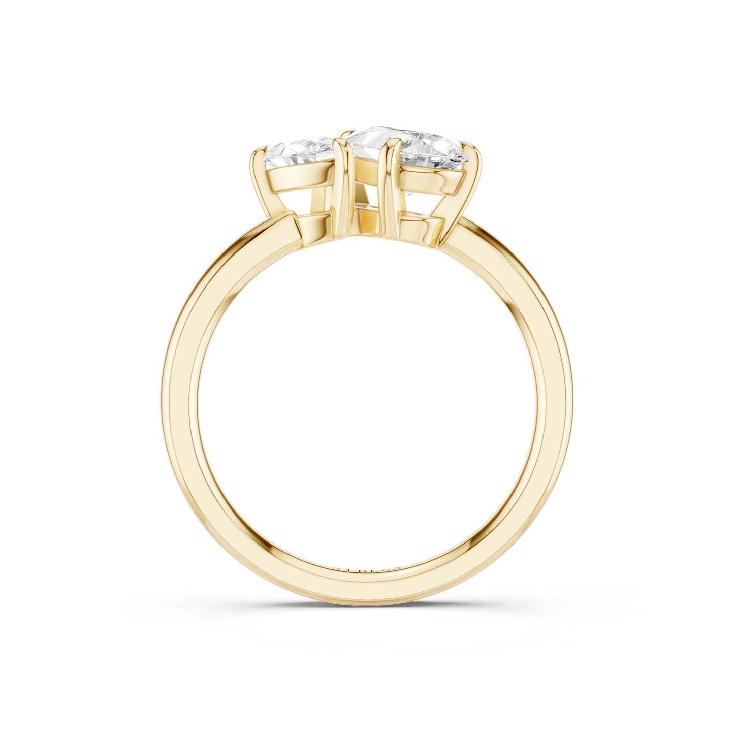 Asymmetrical Pear Toi-et-Moi Ring