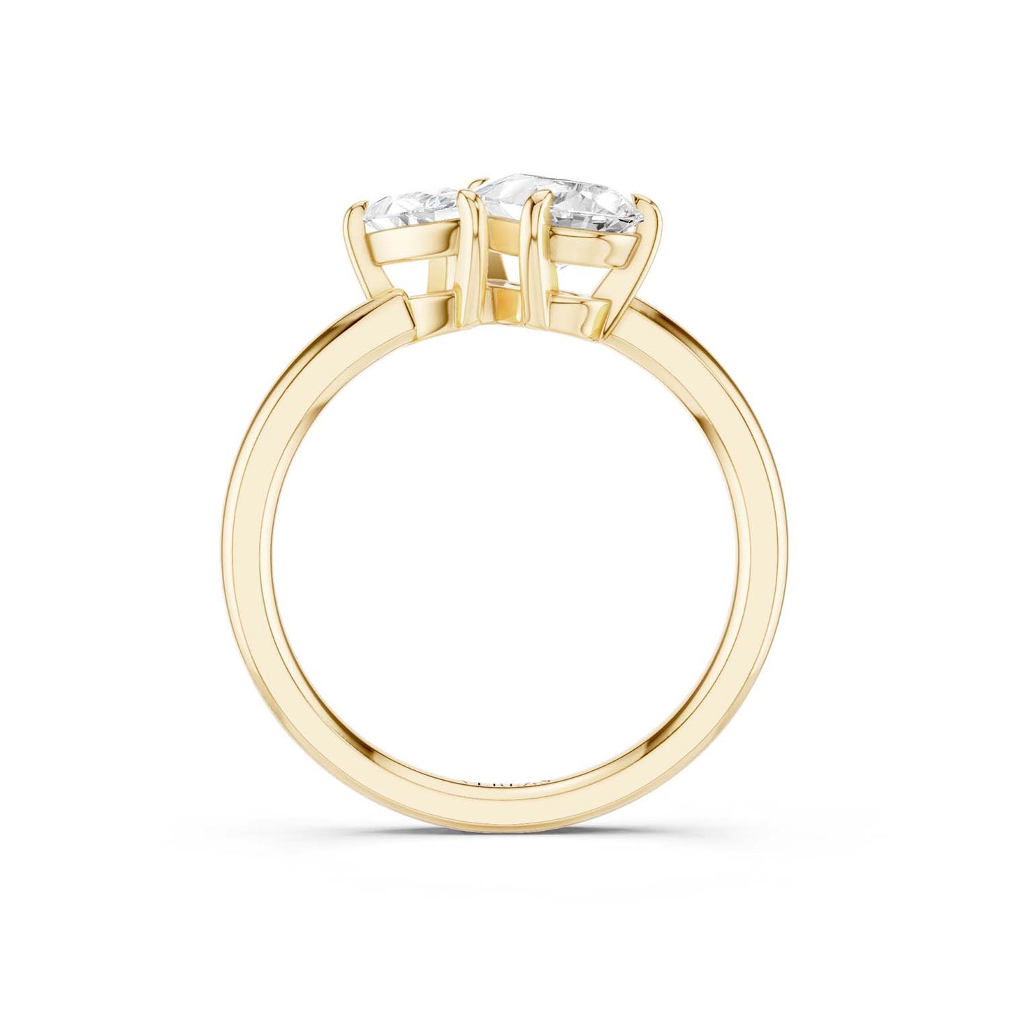 Asymmetrical Pear Toi-et-Moi Ring