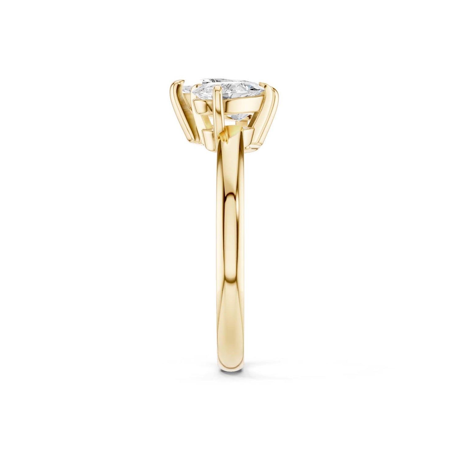 Asymmetrical Pear Toi-et-Moi Ring