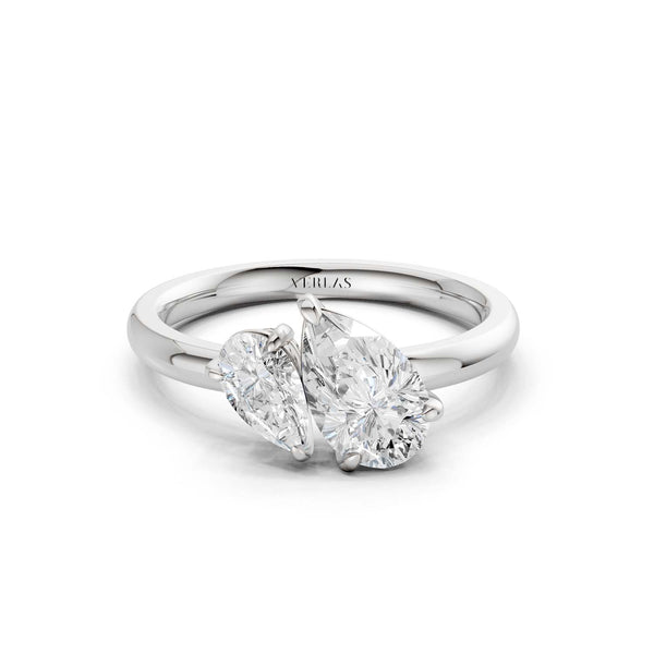 Asymmetrical Pear Toi-et-Moi Ring