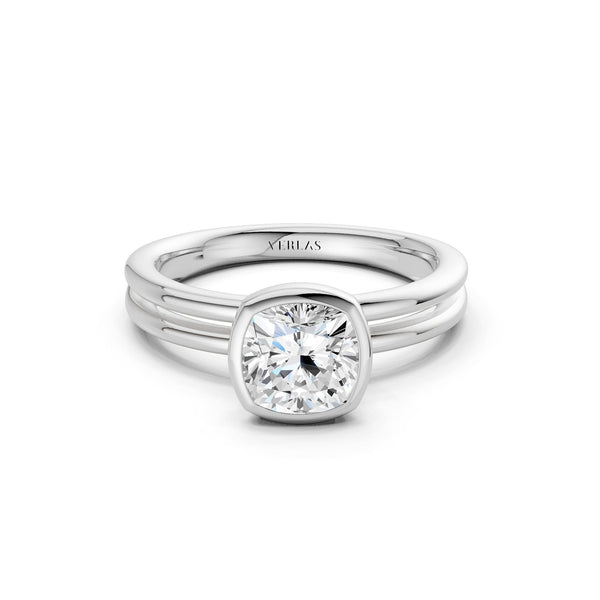 Coupled Cushion Bezel Solitaire Ring