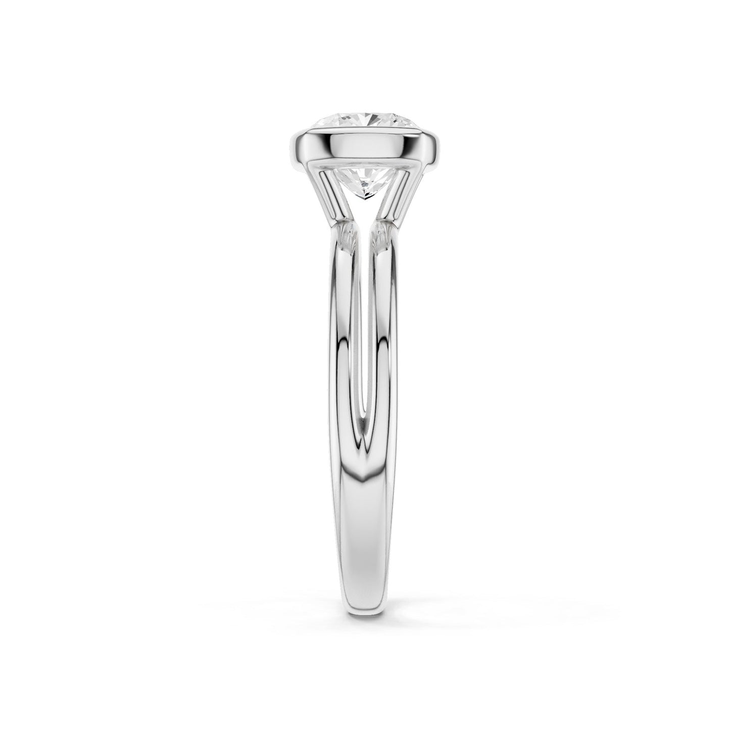Coupled Cushion Bezel Solitaire Ring