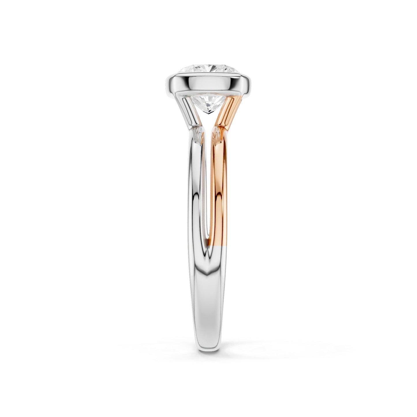 Coupled Cushion Bezel Solitaire Ring