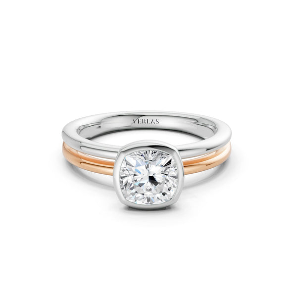 Coupled Cushion Bezel Solitaire Ring