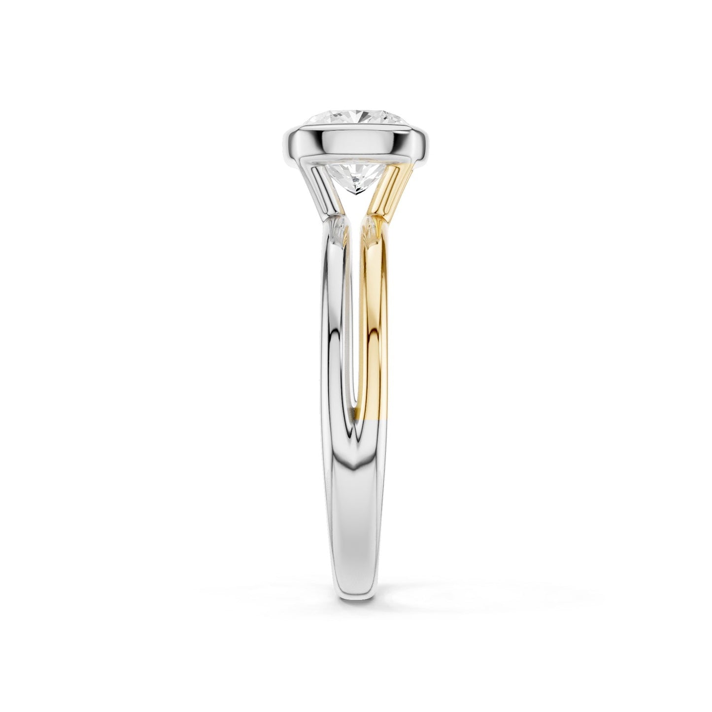 Coupled Cushion Bezel Solitaire Ring