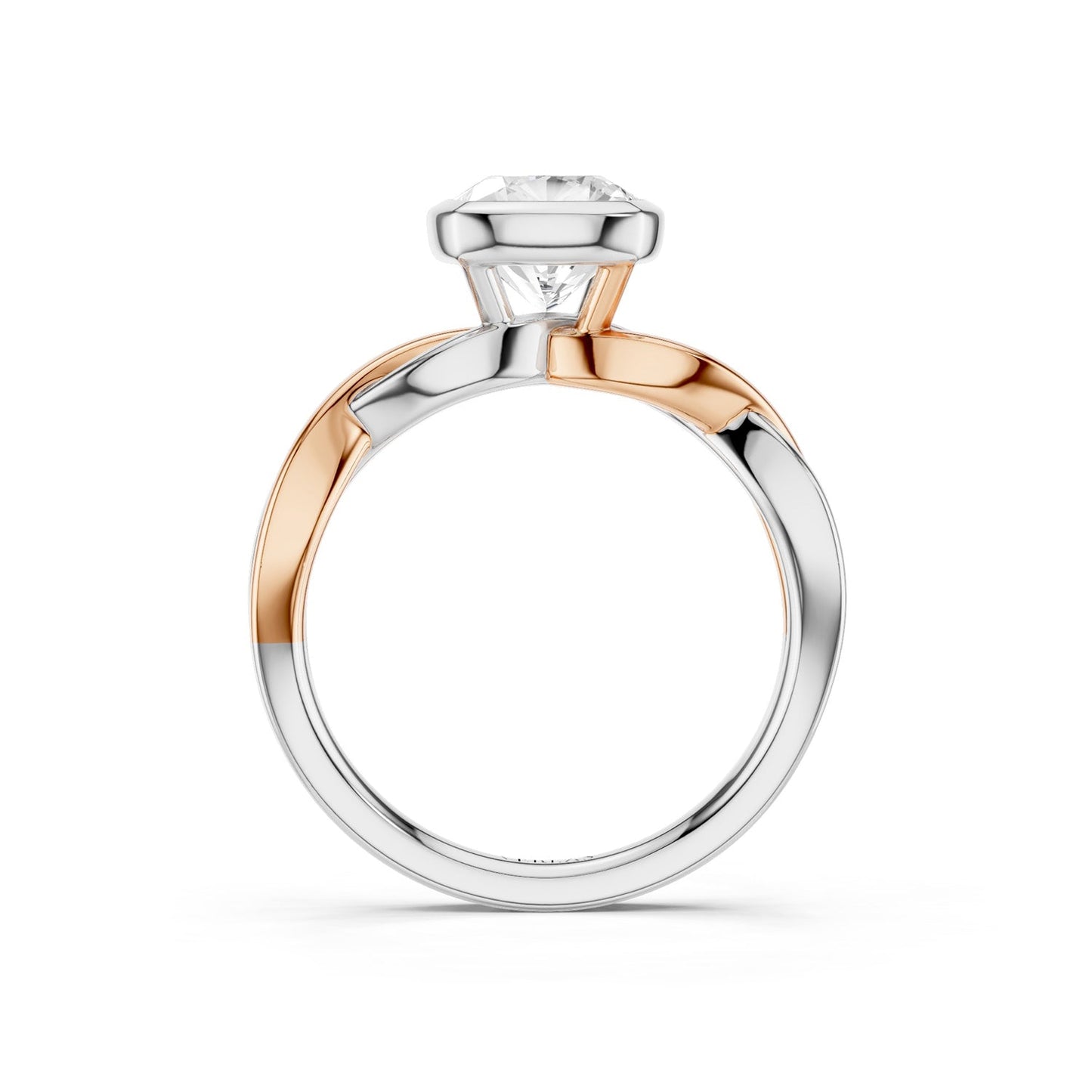 Twisted Cushion Bezel Solitaire Ring