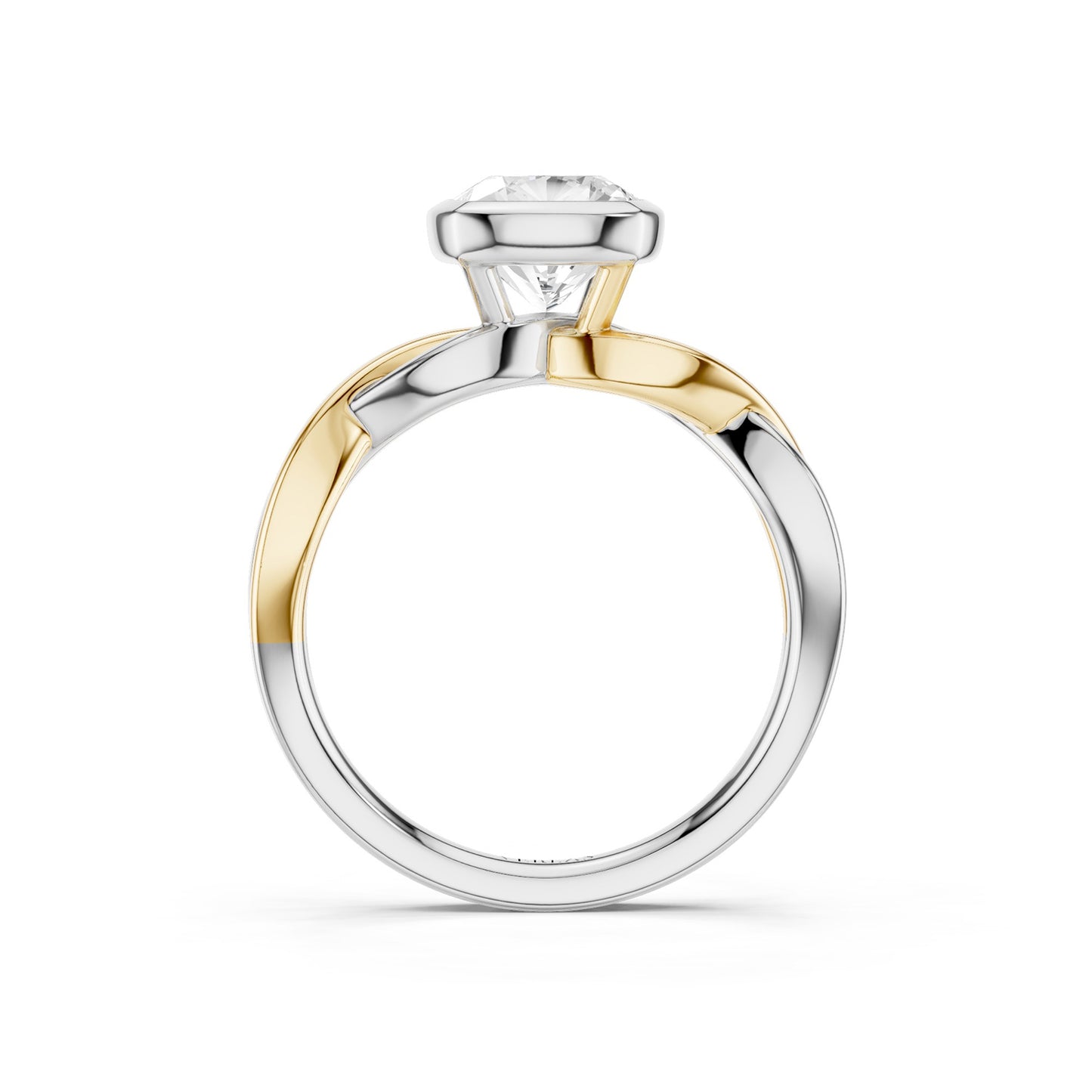 Twisted Cushion Bezel Solitaire Ring