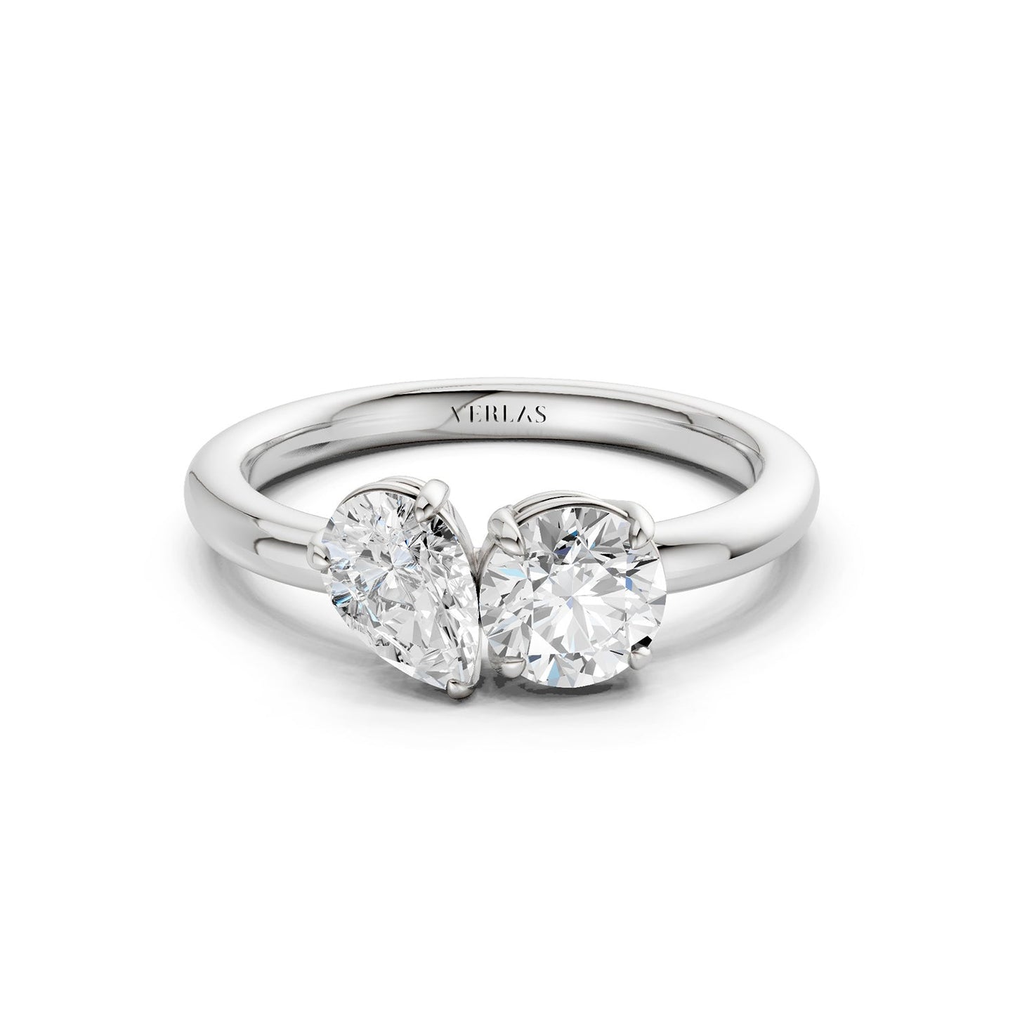 Pear Round Toi-et-Moi Ring