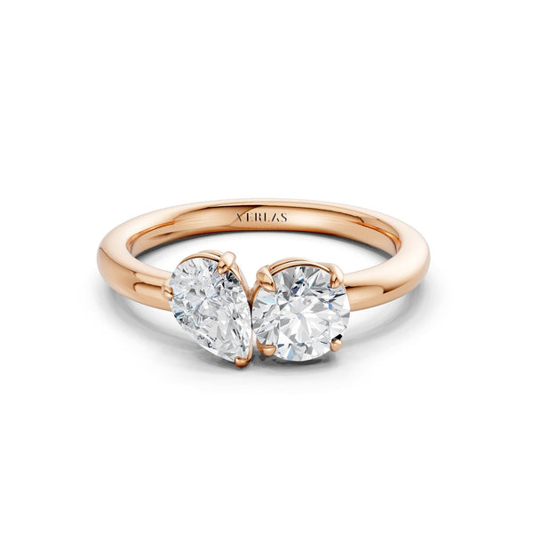Pear Round Toi-et-Moi Ring