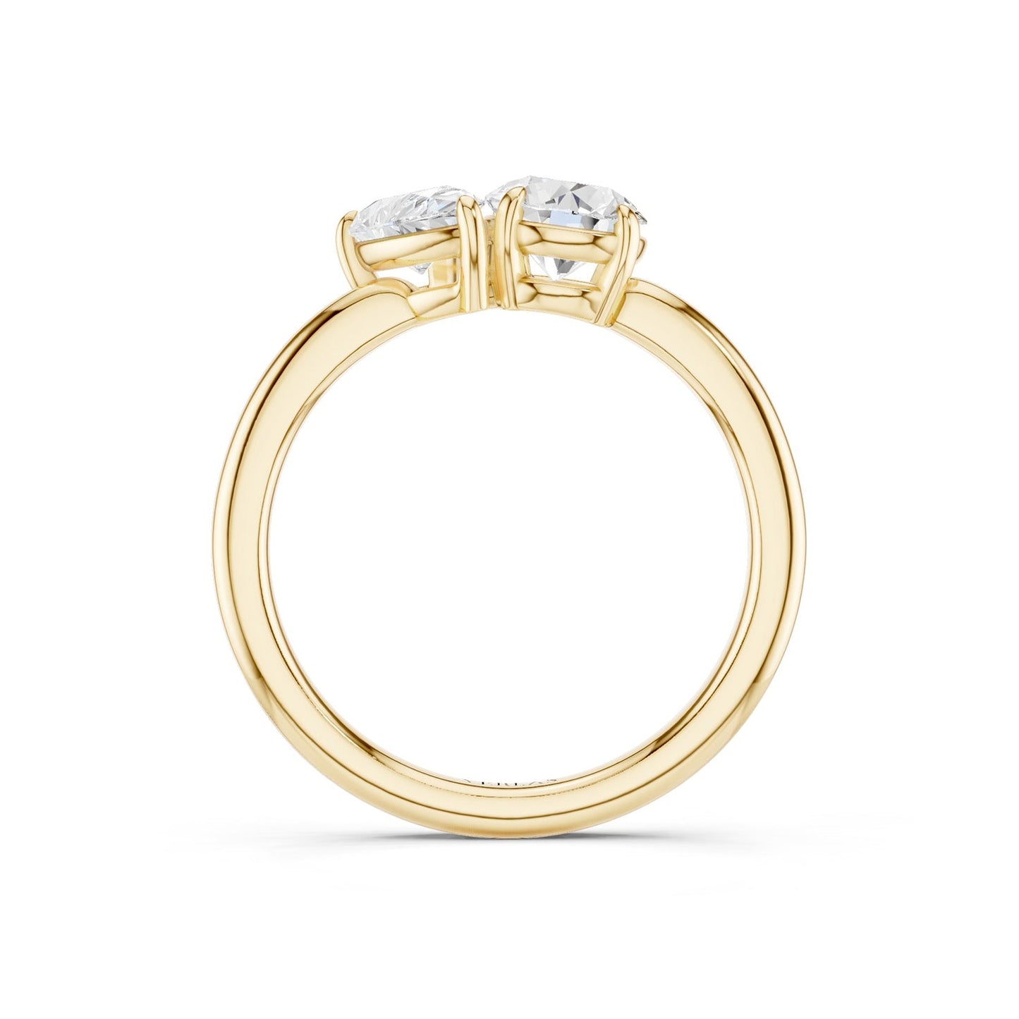 Pear Round Toi-et-Moi Ring